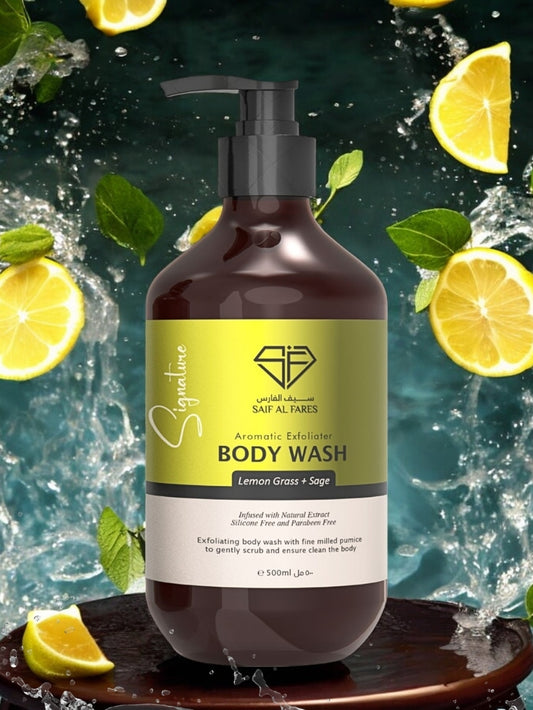 LEMON GRASS + SAGE Pumice Body Wash 500 ML